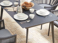 Table de salle à manger de jardin 140 cm 80 cm Verre Gris