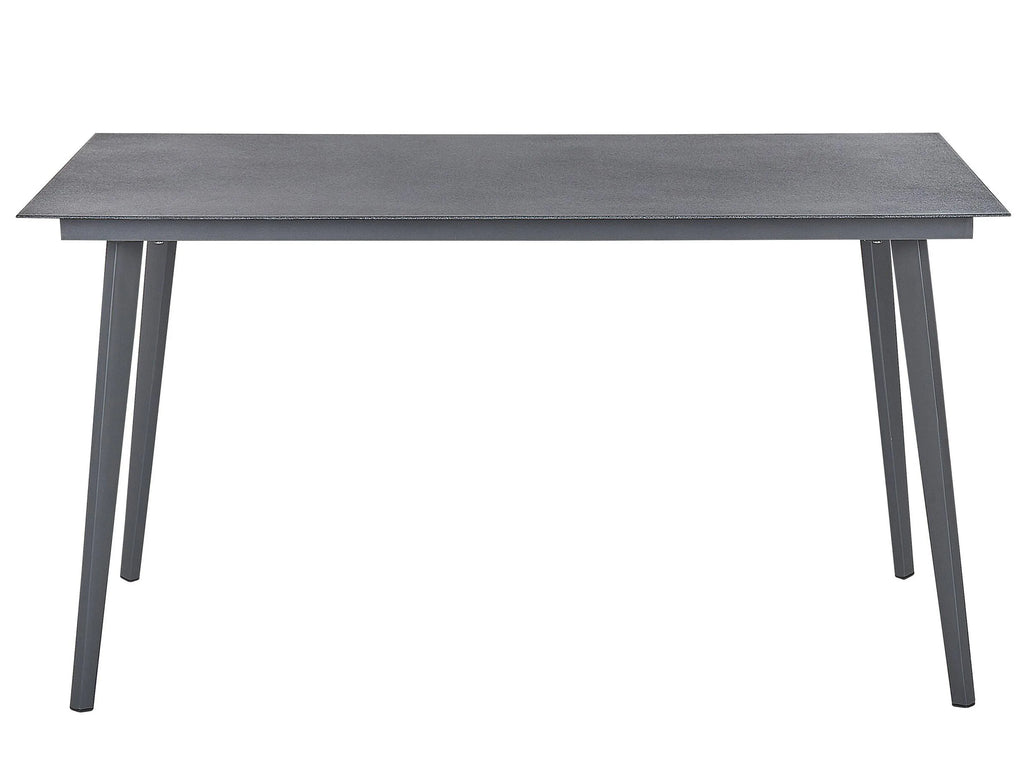 Table de salle à manger de jardin 140 cm 80 cm Verre Gris