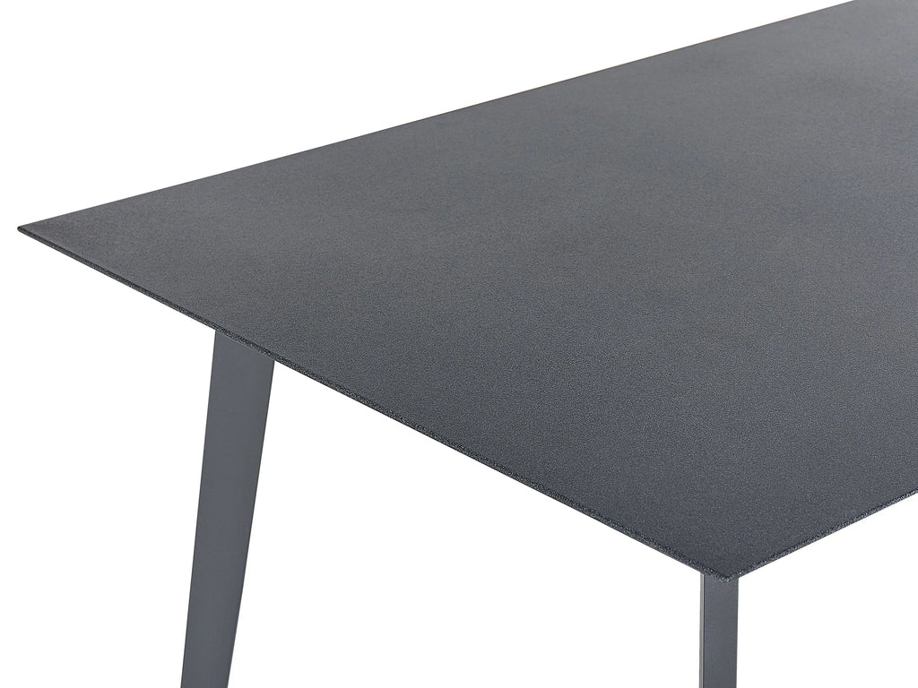 Table de salle à manger de jardin 140 cm 80 cm Verre Gris