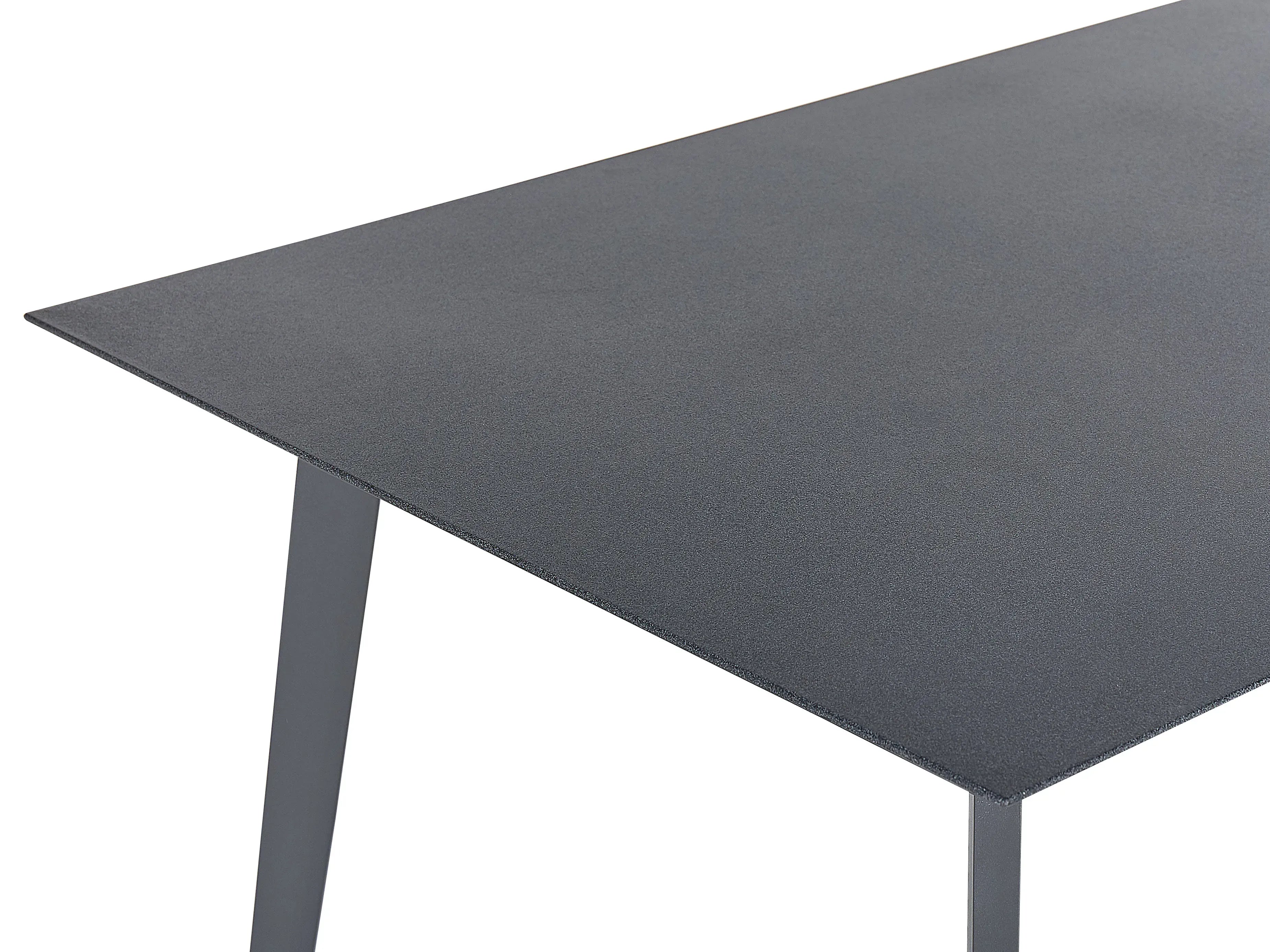 Table de salle à manger de jardin 140 cm 80 cm Verre Gris