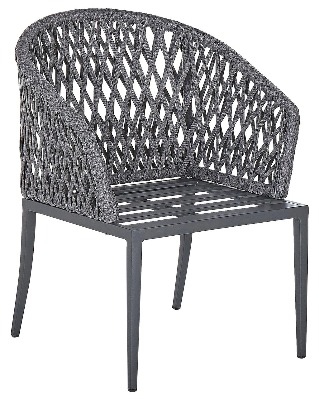 Lot de 2 chaises de jardin avec coussins Métal Gris