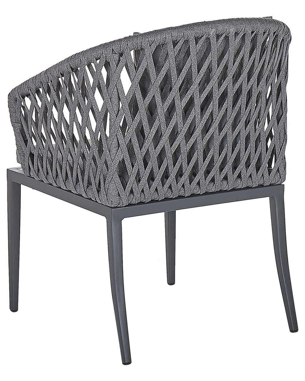 Lot de 2 chaises de jardin avec coussins Métal Gris