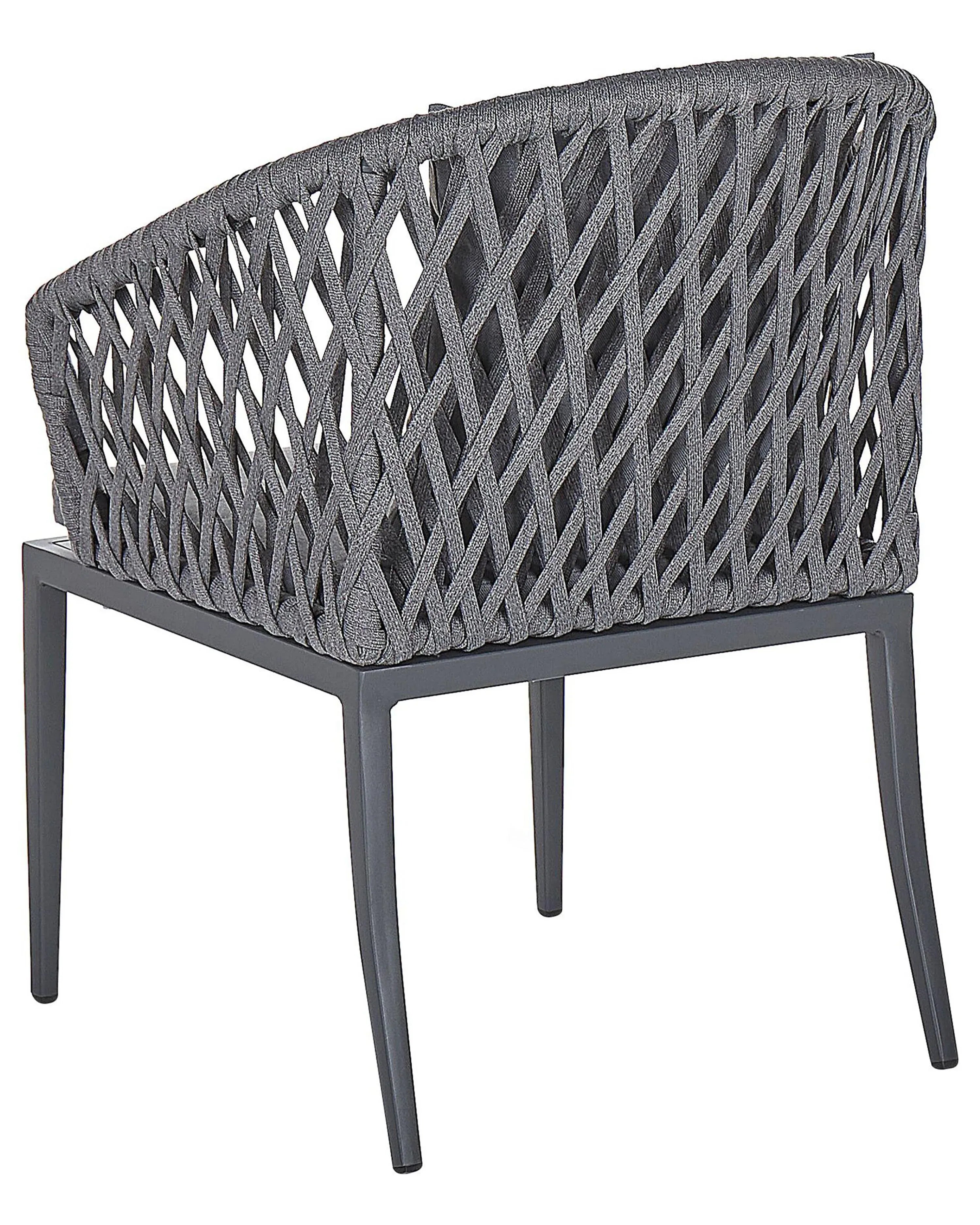 Lot de 2 chaises de jardin avec coussins Métal Gris
