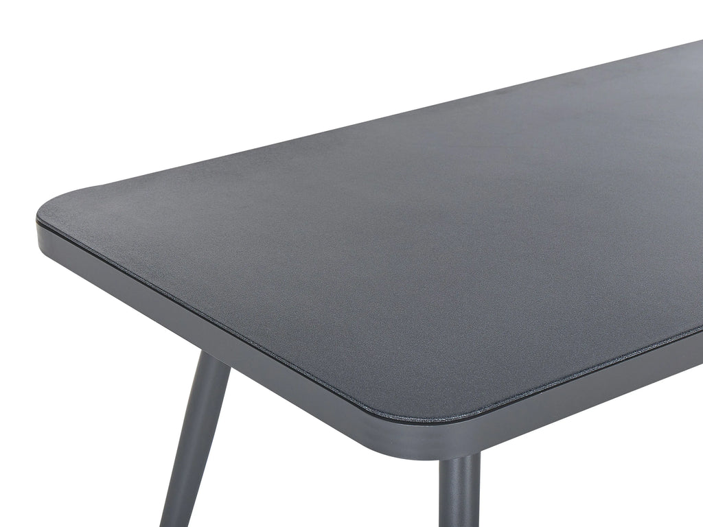 Table de repas de jardin 140 x 80 cm - Plateau en verre trempé gris et Structure en aluminium - 4 Places