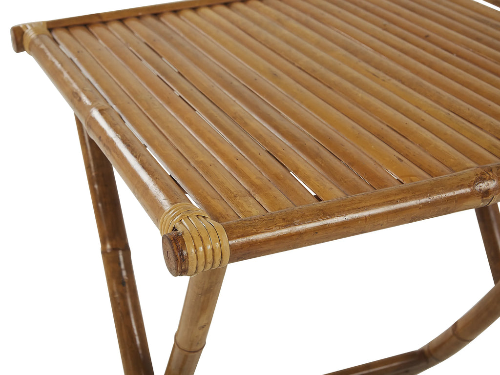 Table bistrot 70 cm x 70 cm bambou marron