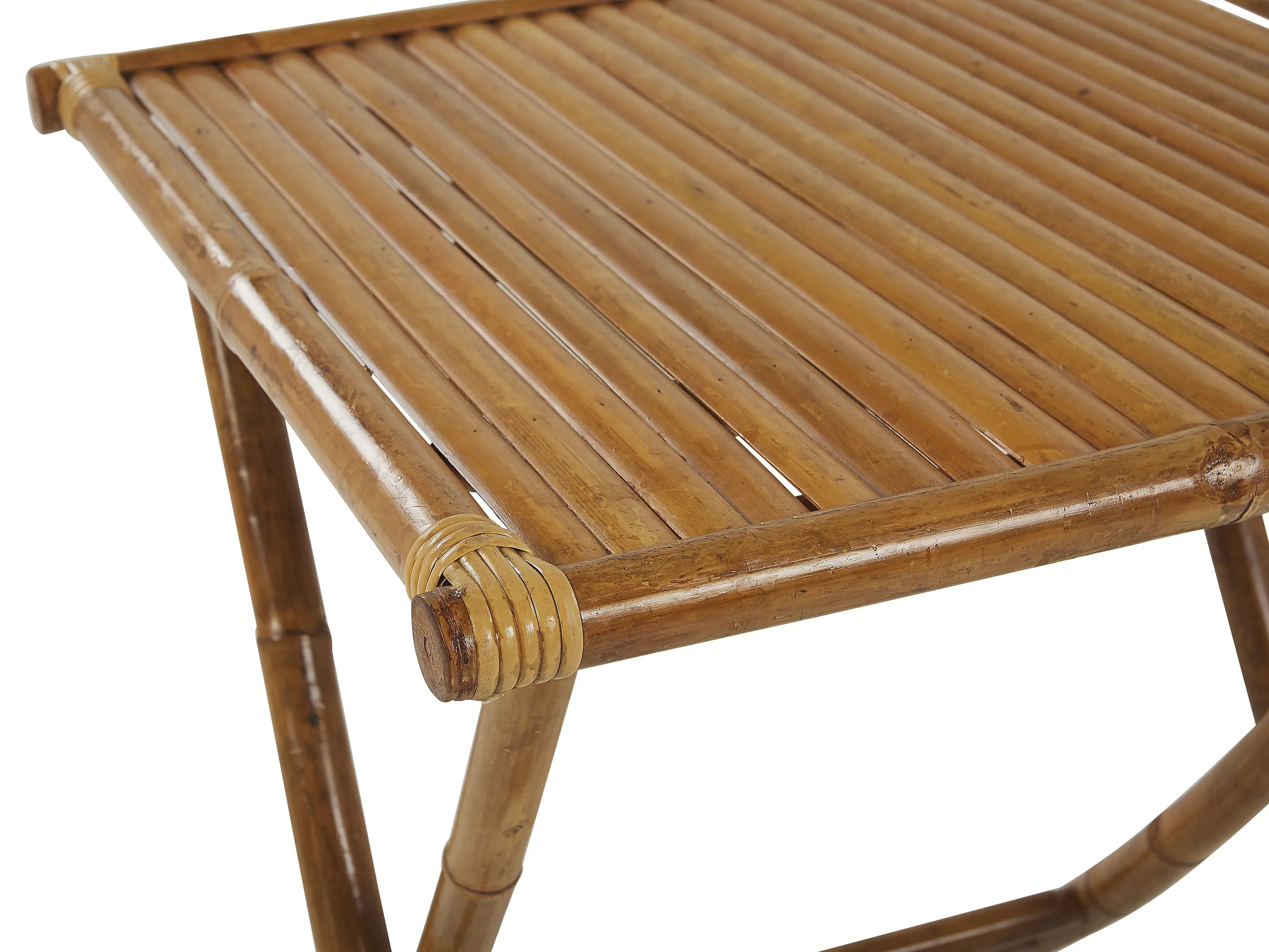 Table bistrot 70 cm x 70 cm bambou marron