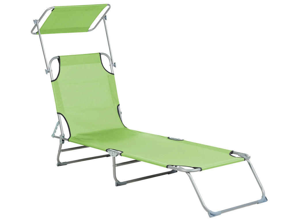 Chaise longue en métal vert lime