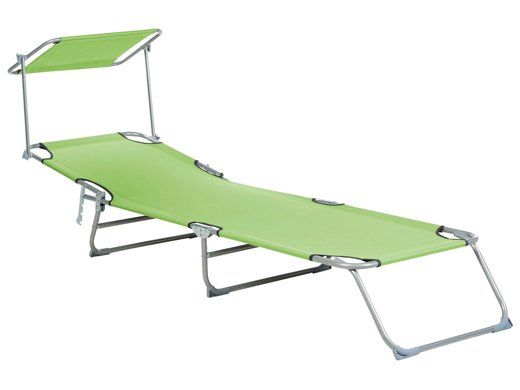 Chaise longue en métal vert lime