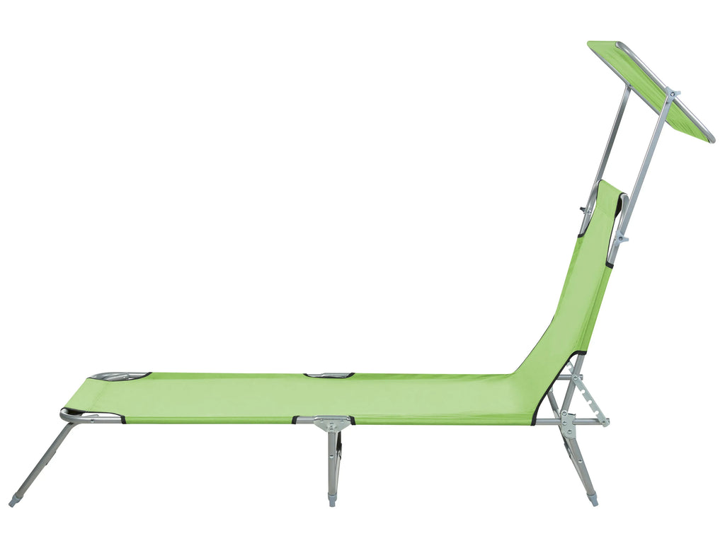 Chaise longue en métal vert lime