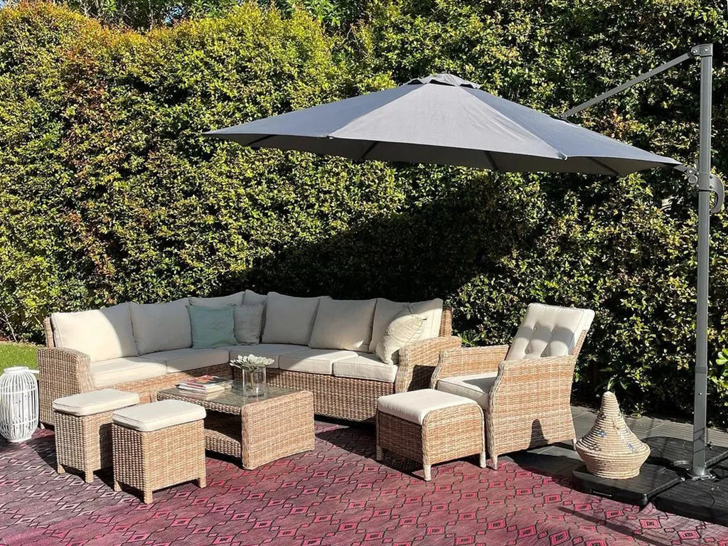 Parasol déporté 300 cm Gris foncé Gris