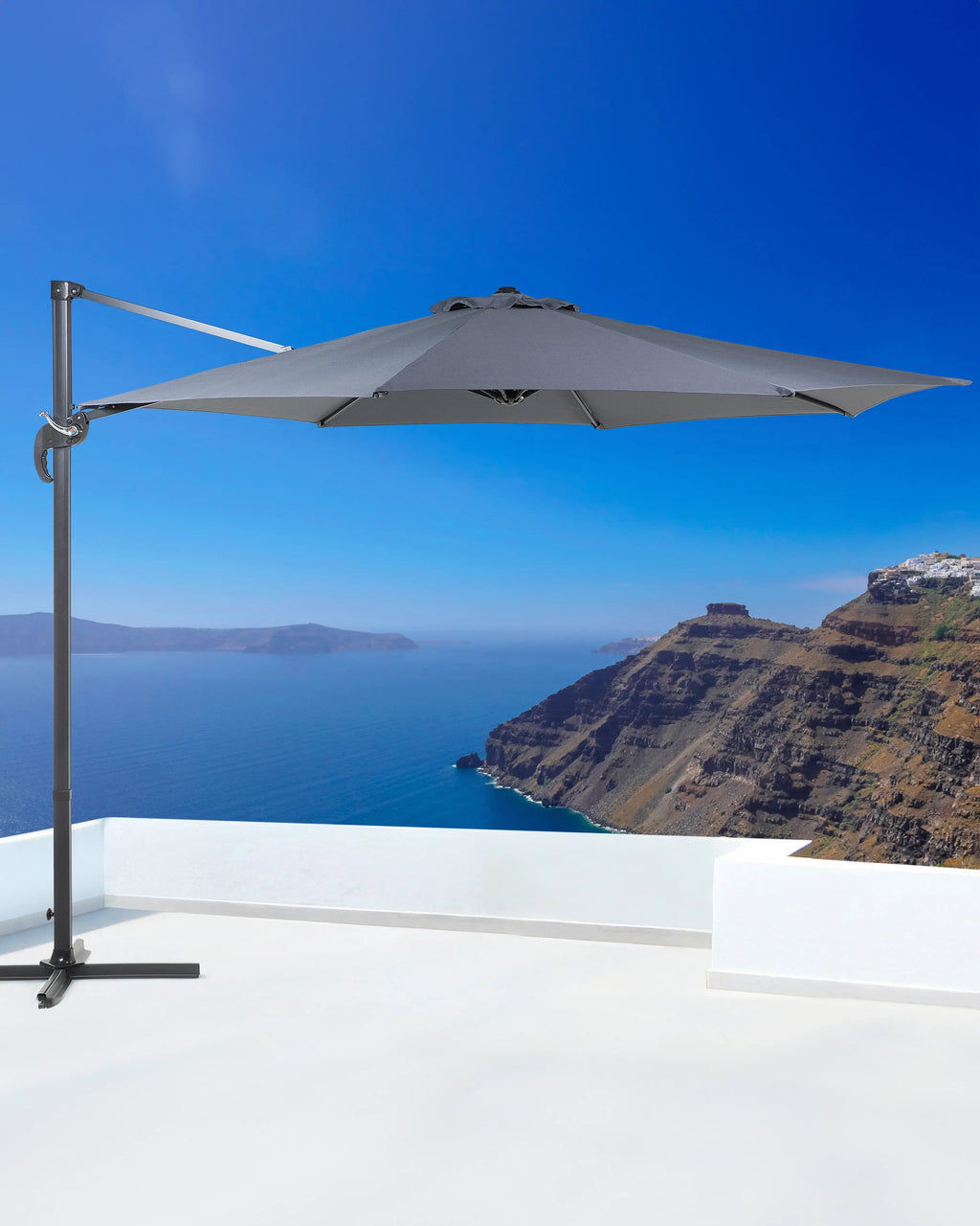Parasol déporté 300 cm Gris foncé Gris