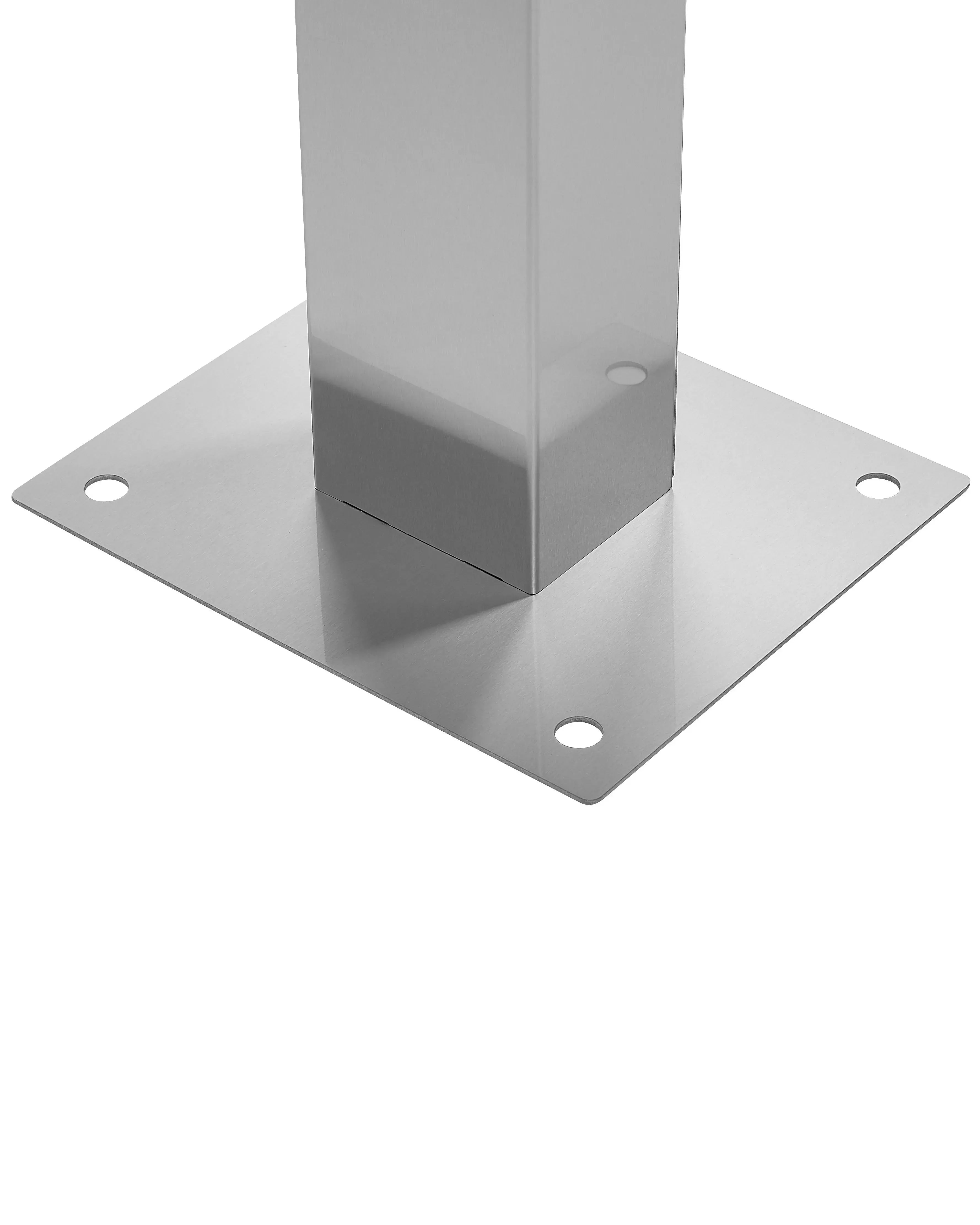 Douche d'Extérieur 210 cm - Pommeau 20x20 cm avec Douchette à Main en Zinc Argent Brossé - Colonne pour Jardin