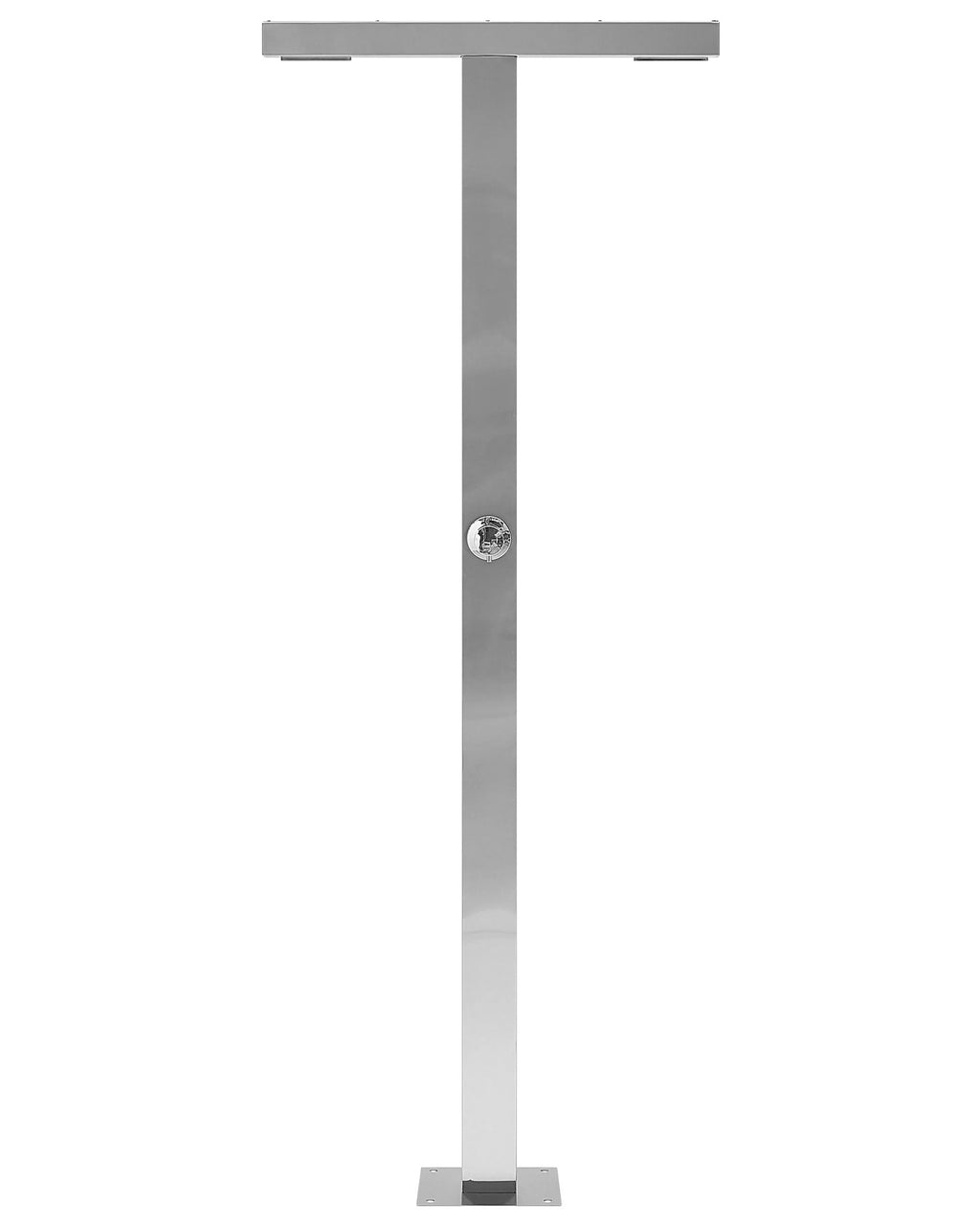 Douche Extérieure 210 cm - Pommeau de Douche Pluie 80 cm en Zinc Argent Brossé - Colonne de Douche pour Jardin