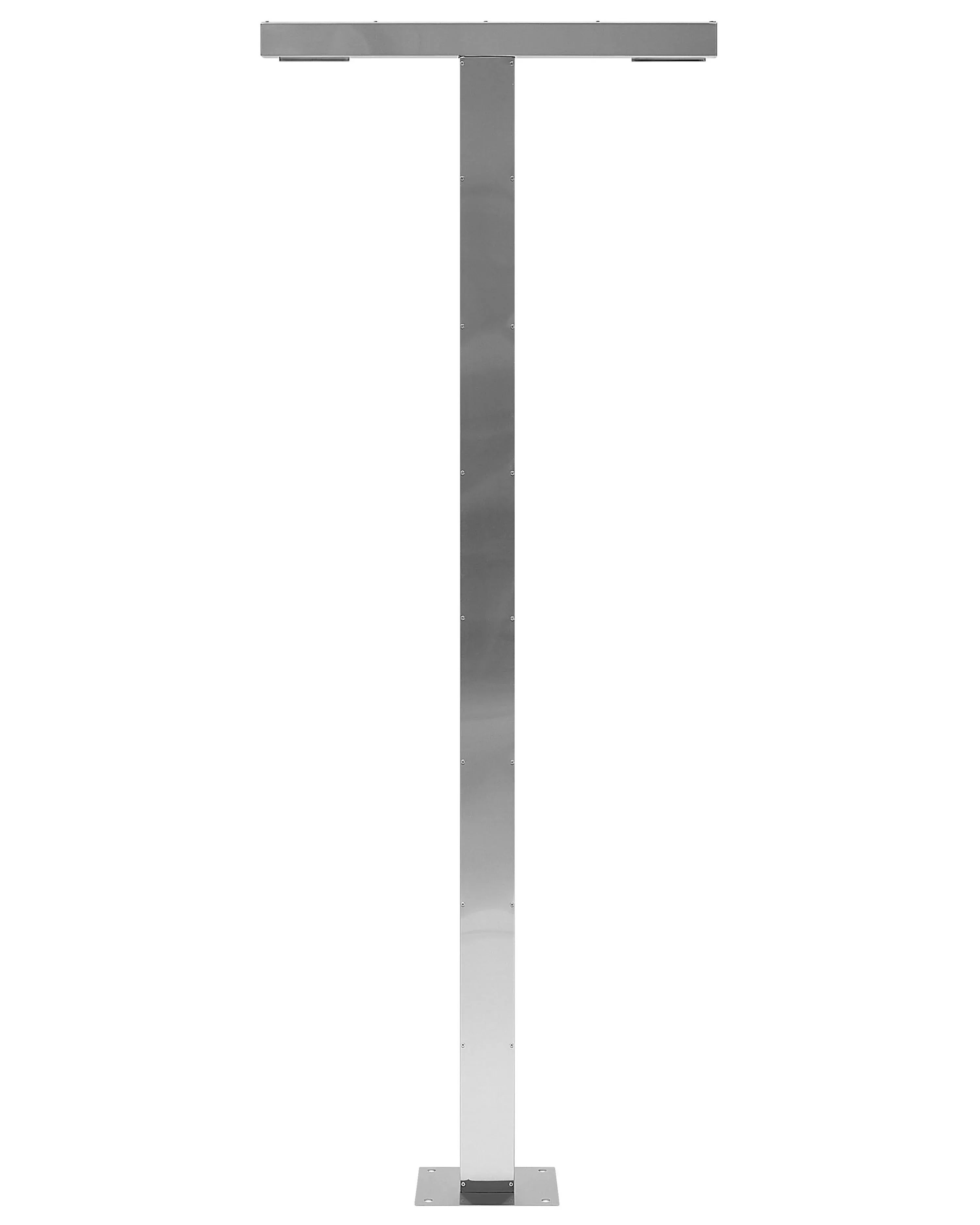 Douche Extérieure 210 cm - Pommeau de Douche Pluie 80 cm en Zinc Argent Brossé - Colonne de Douche pour Jardin