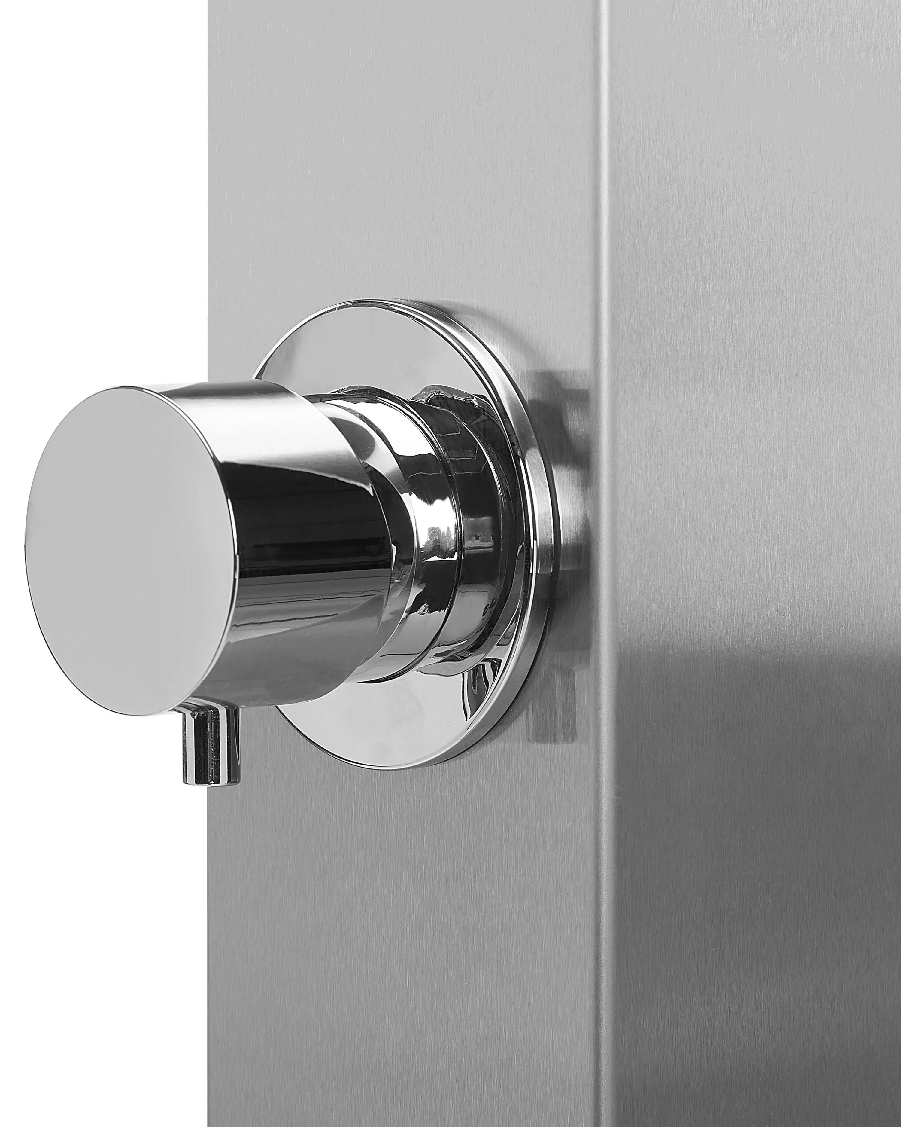 Douche Extérieure 210 cm - Pommeau de Douche Pluie 80 cm en Zinc Argent Brossé - Colonne de Douche pour Jardin