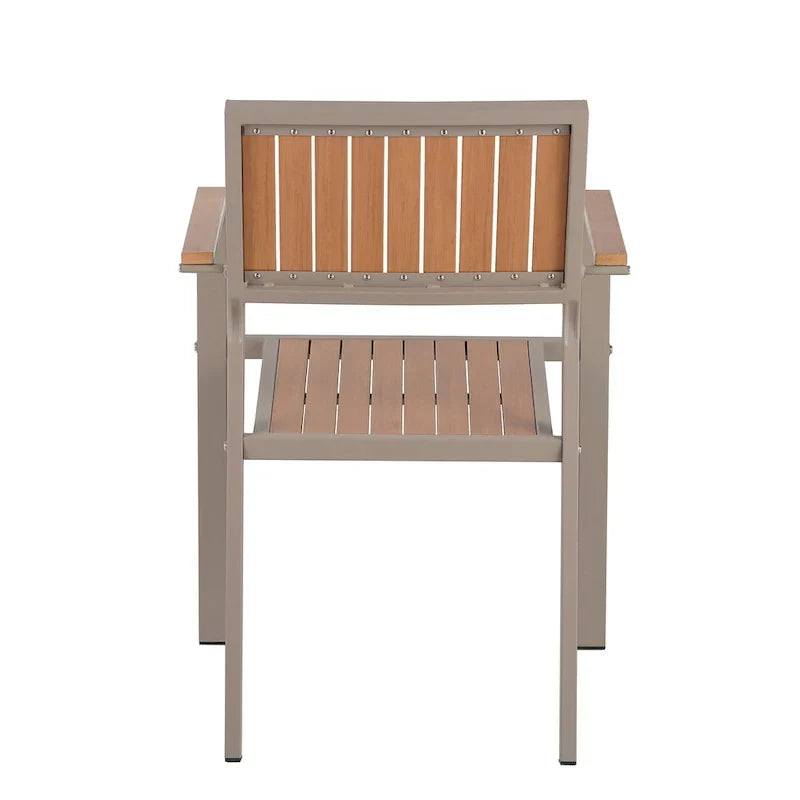 Ensemble de salle à manger extérieur extensible 7 pièces avec table extensible et 6 chaises avec accoudoirs