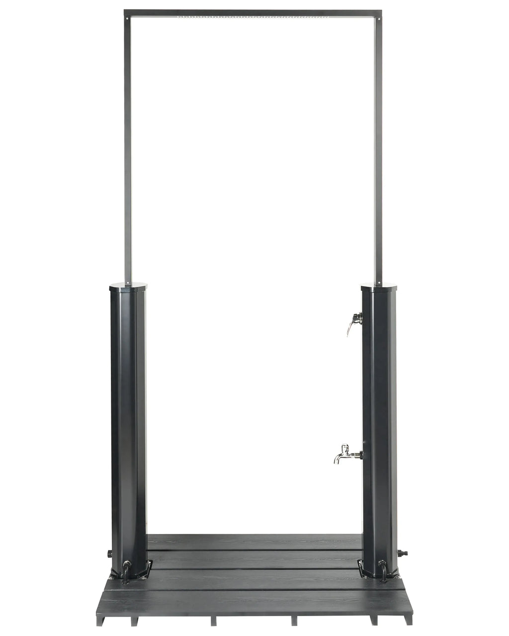 Douche solaire d'extérieur 224 cm - Réservoir 40L en Acier Inoxydable Noir - Douche Pluie pour Jardin