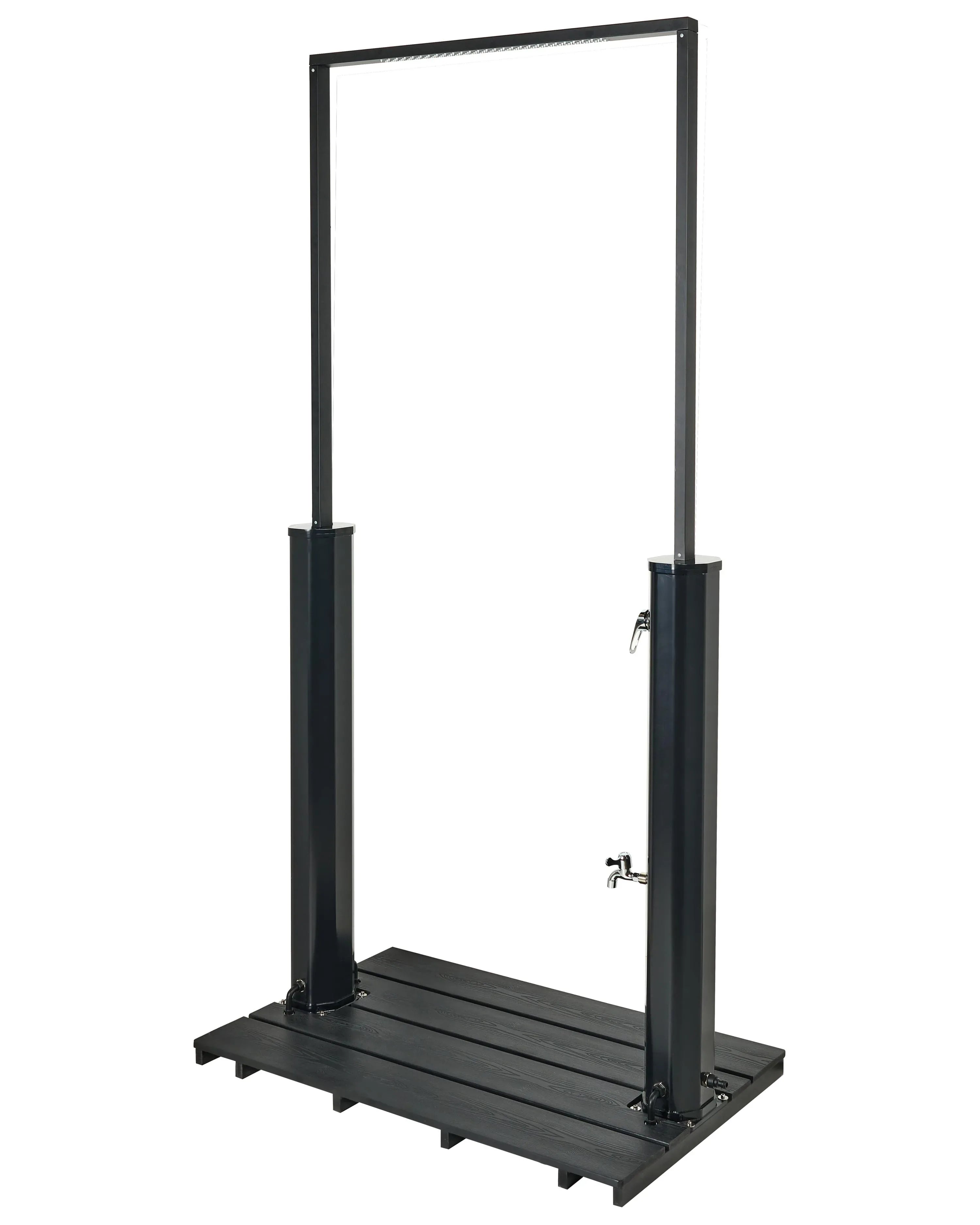 Douche solaire d'extérieur 224 cm - Réservoir 40L en Acier Inoxydable Noir - Douche Pluie pour Jardin