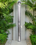 Douche solaire d'extérieur 217 cm - Réservoir 35L en acier inoxydable noir - Colonne de douche de pluie pour jardin