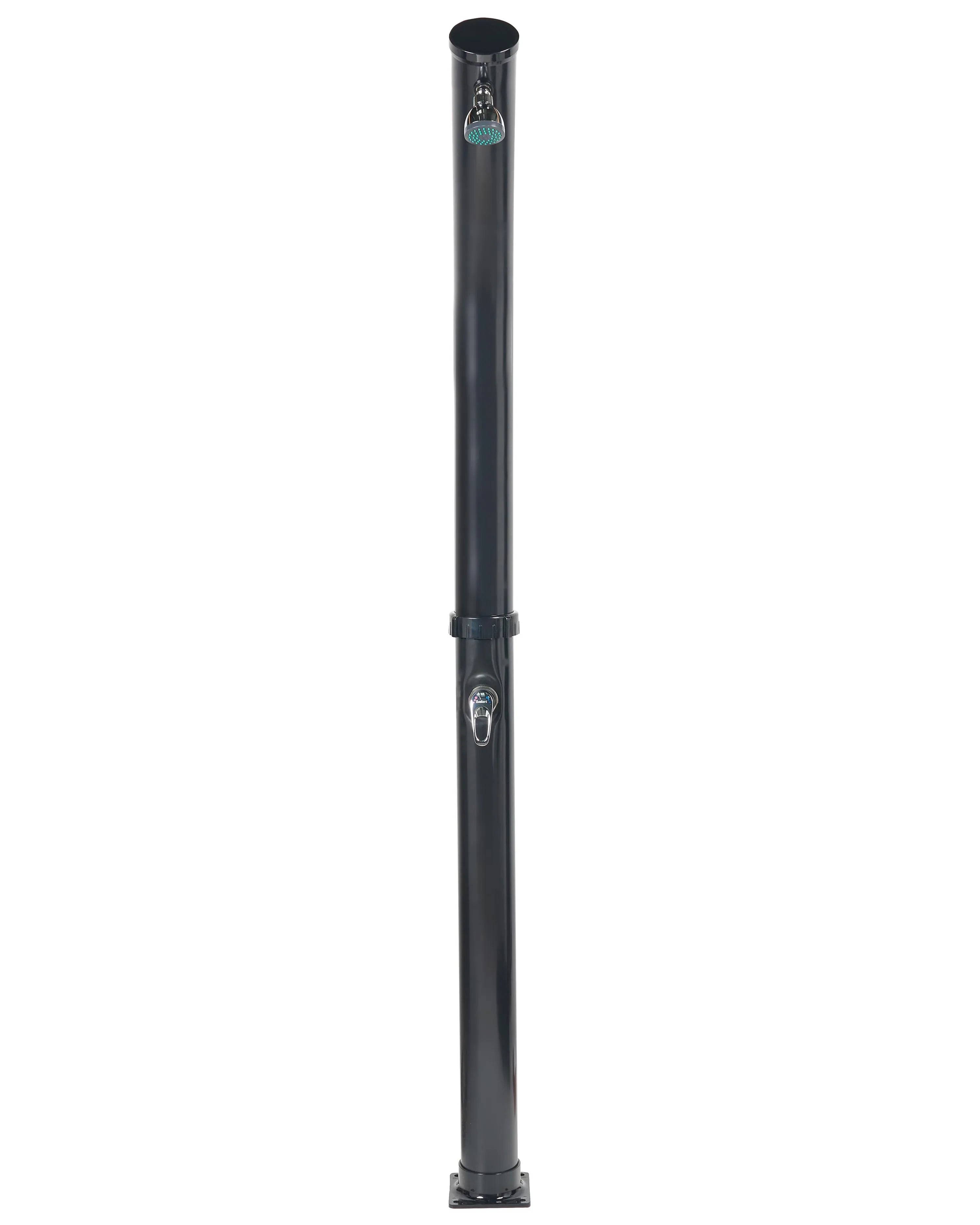 Douche solaire extérieure 217 cm - Réservoir 20L en Acier Inoxydable Noir - Colonne de Douche Slim à Effet Pluie pour Jardin
