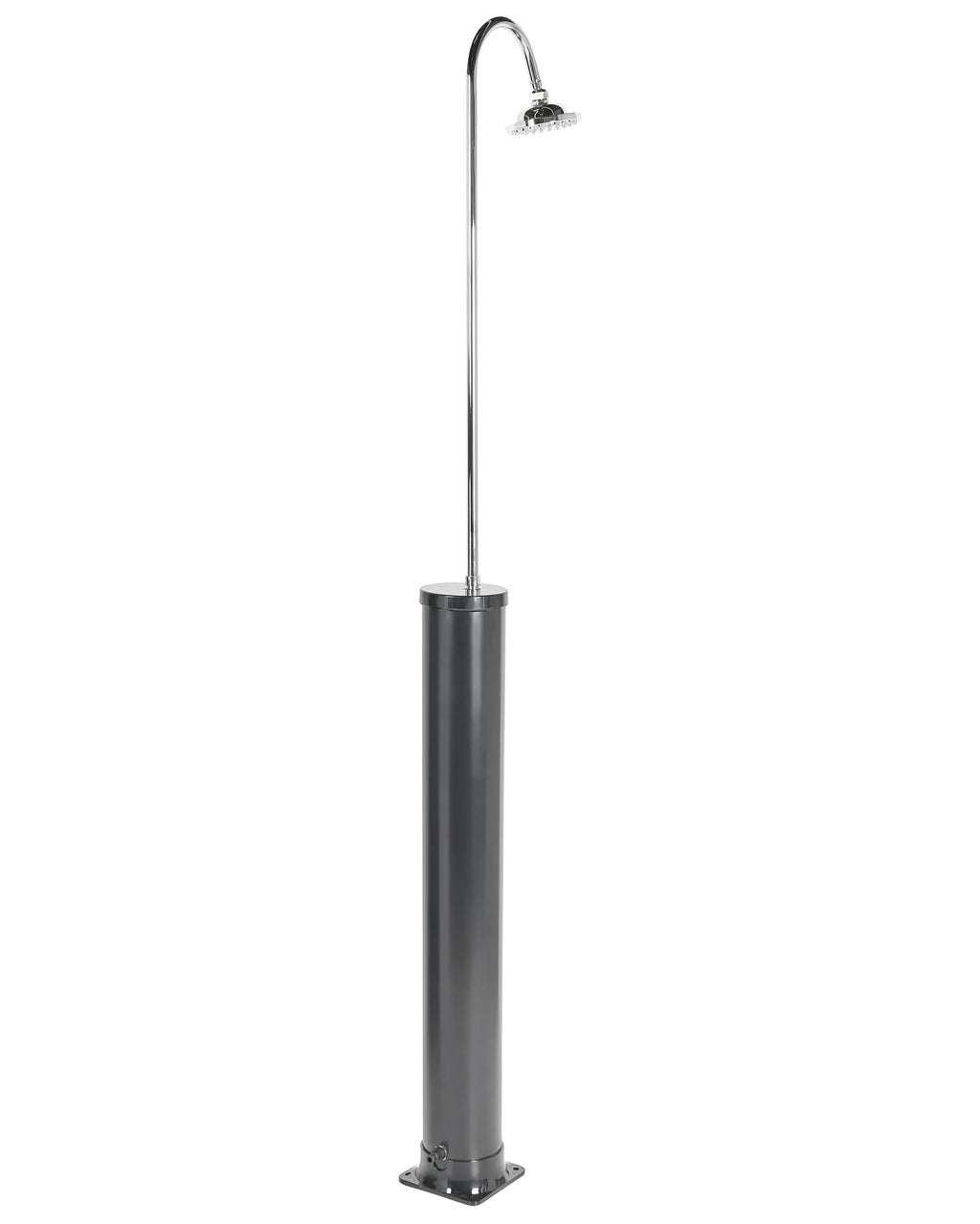 Douche solaire extérieure 214 cm - Réservoir 20L en Acier Inox Noir et Argent - Colonne de Douche Pluie pour Jardin
