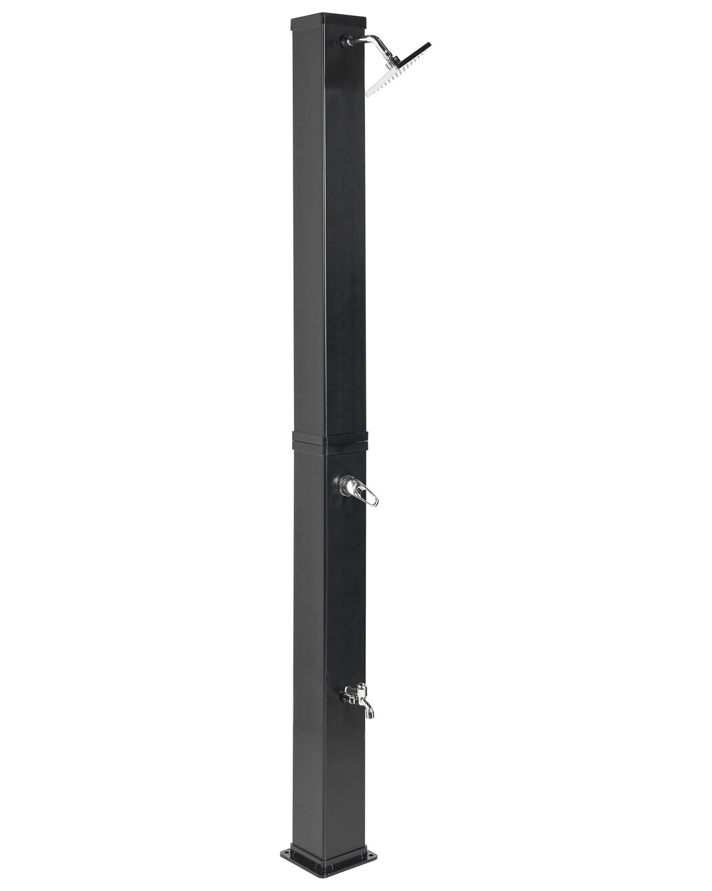 Douche solaire extérieure 217 cm - Réservoir 40L en acier inoxydable entièrement noir - Colonne de douche à effet pluie pour jardin