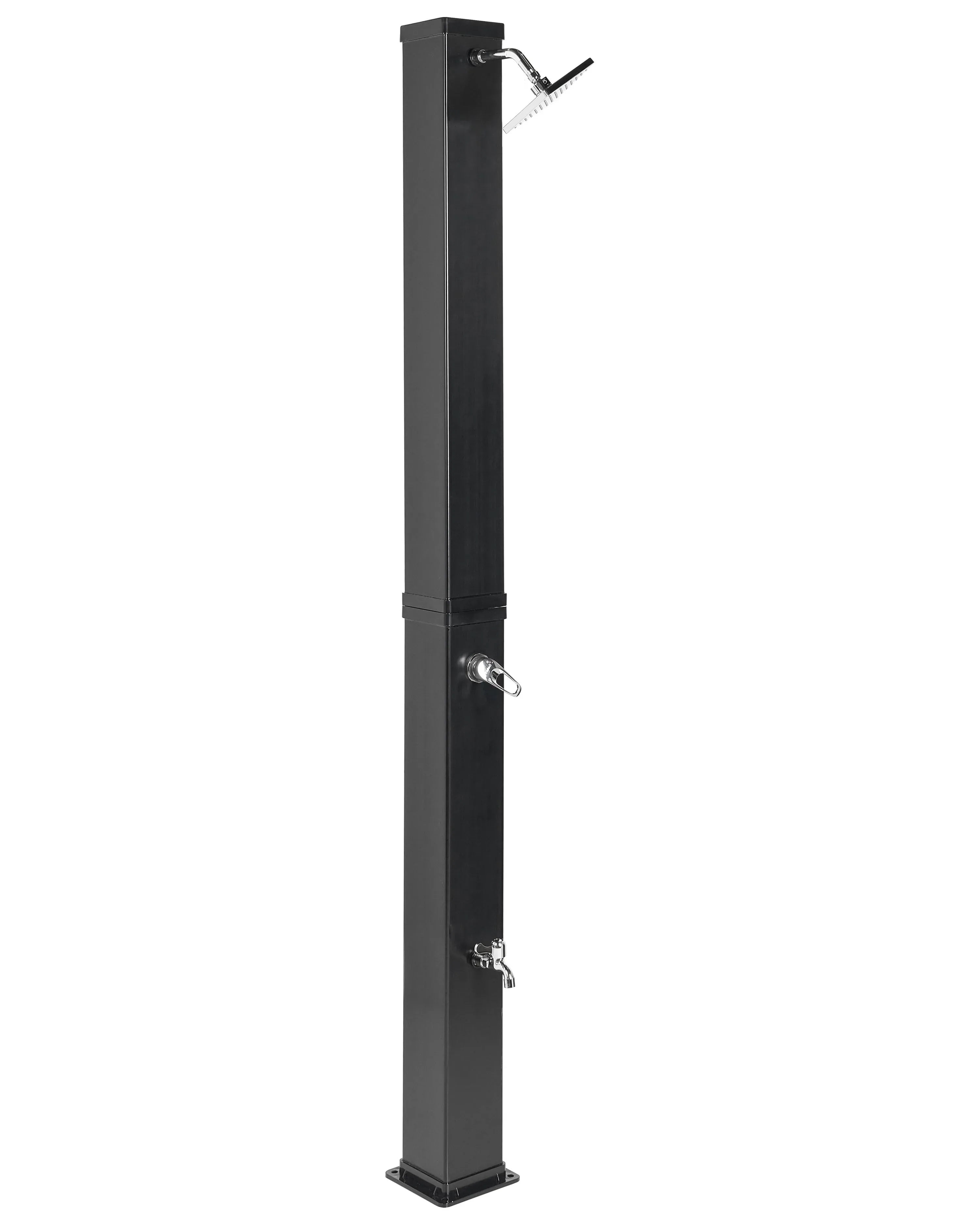 Douche solaire extérieure 217 cm - Réservoir 40L en acier inoxydable entièrement noir - Colonne de douche à effet pluie pour jardin