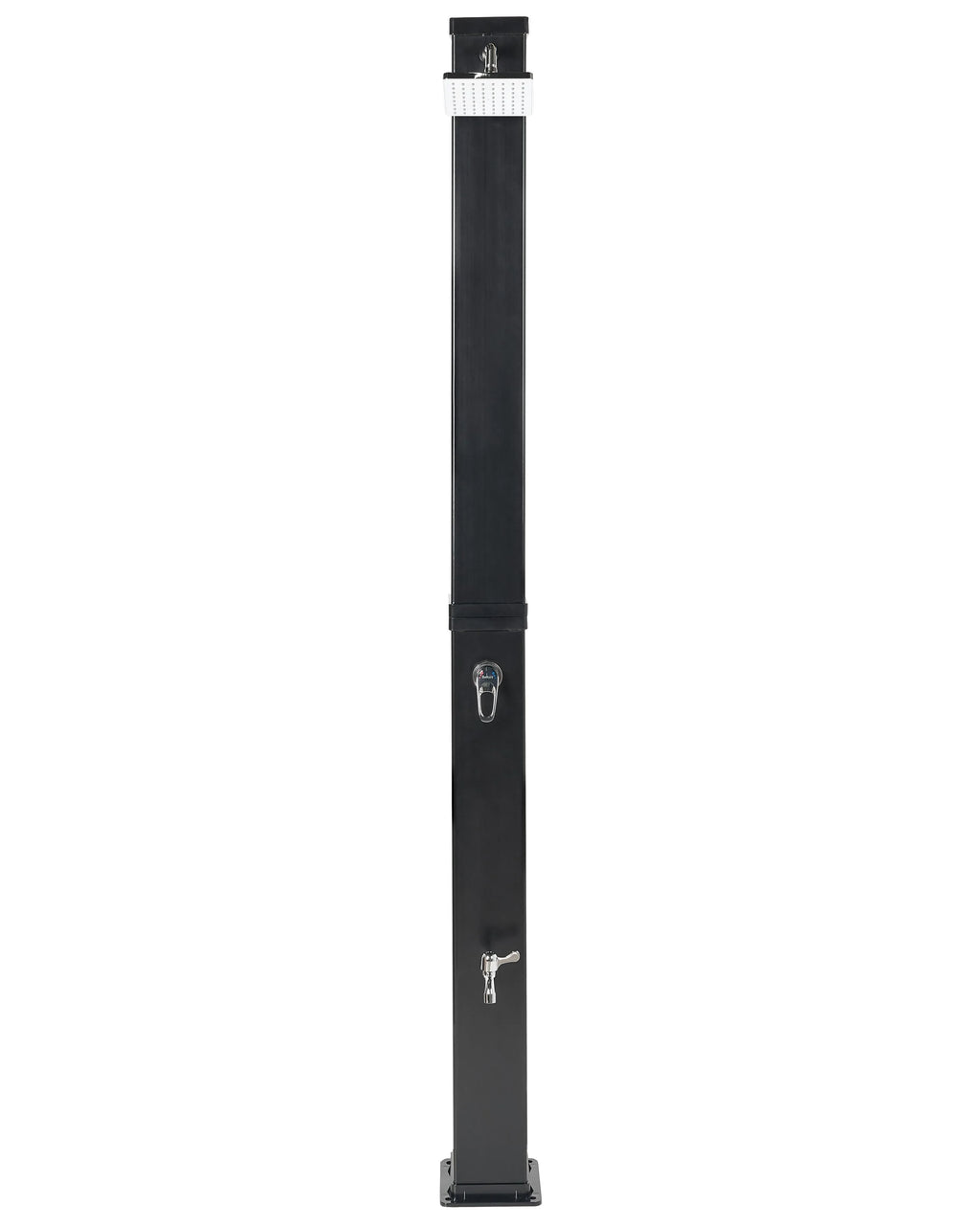Douche solaire extérieure 217 cm - Réservoir 40L en acier inoxydable entièrement noir - Colonne de douche à effet pluie pour jardin