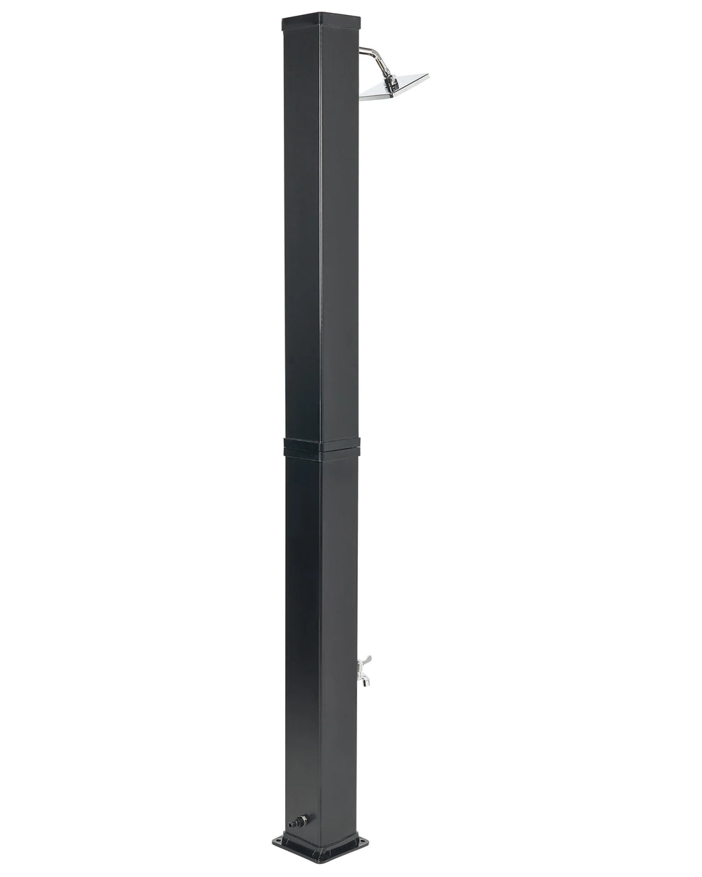 Douche solaire extérieure 217 cm - Réservoir 40L en acier inoxydable entièrement noir - Colonne de douche à effet pluie pour jardin