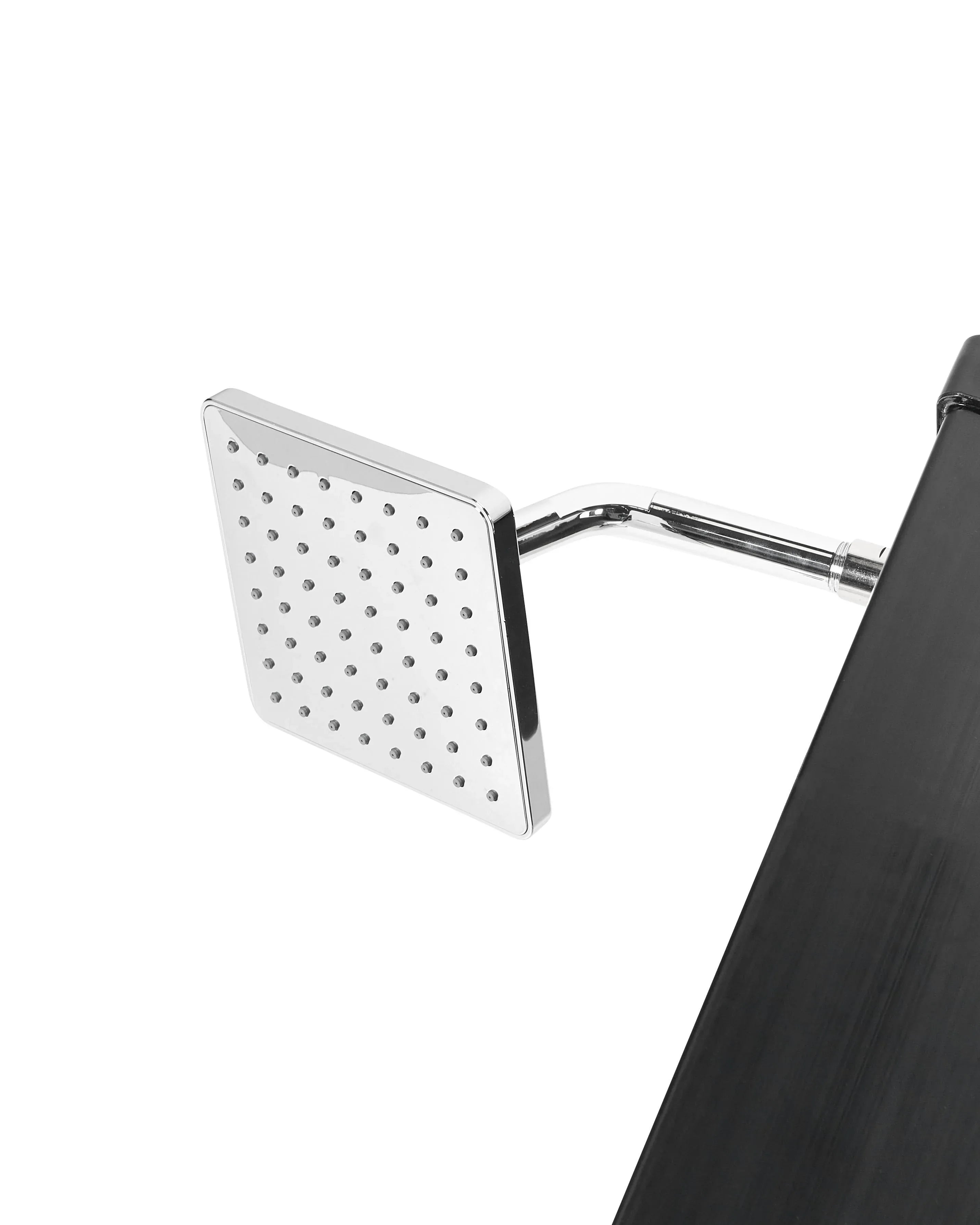 Douche solaire extérieure 217 cm - Réservoir 40L en acier inoxydable entièrement noir - Colonne de douche à effet pluie pour jardin