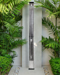 Douche solaire d'extérieur 217 cm - Réservoir 40L en Inox Noir et Argent - Colonne de douche à pluie pour Jardin