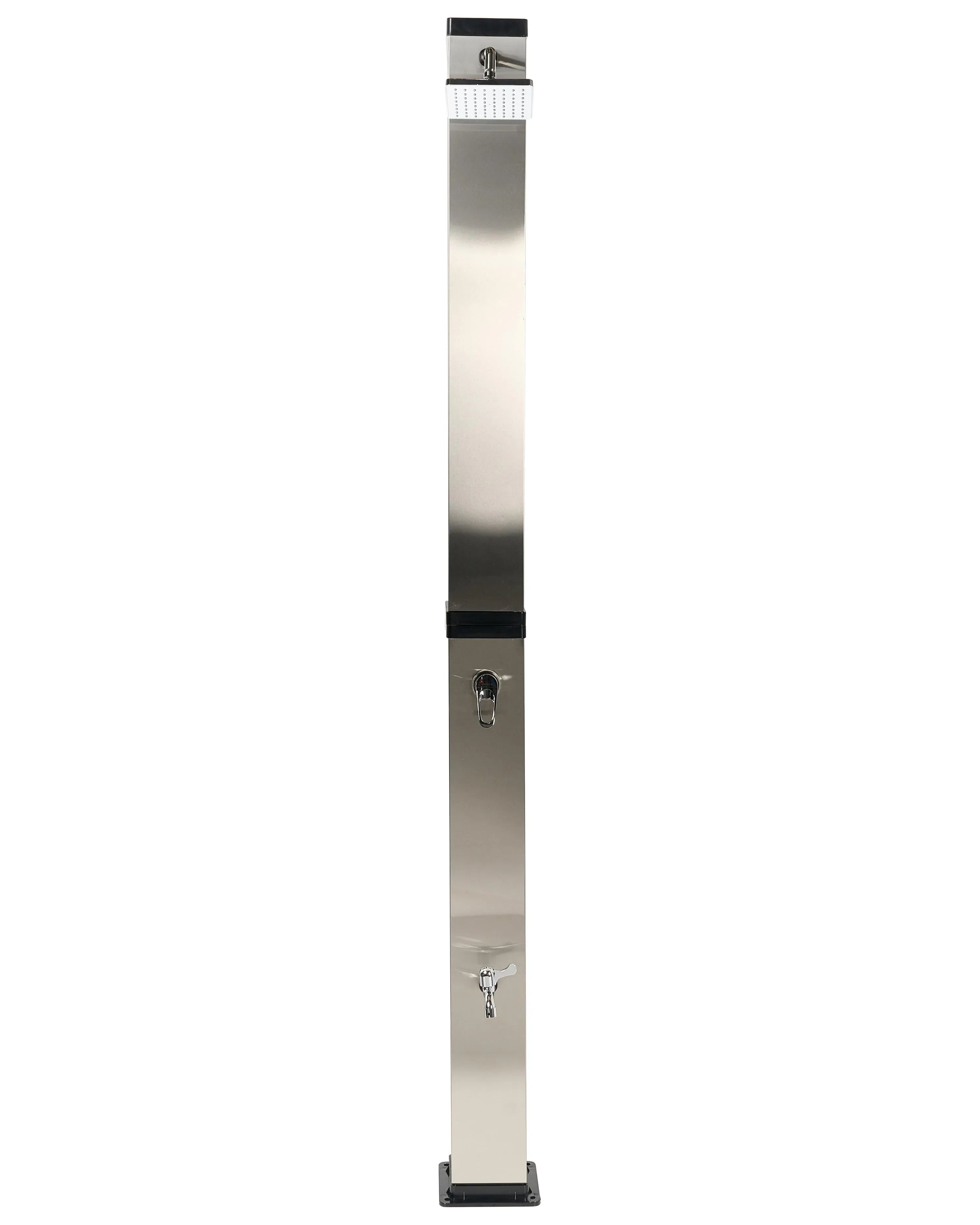 Douche solaire d'extérieur 217 cm - Réservoir 40L en Inox Noir et Argent - Colonne de douche à pluie pour Jardin