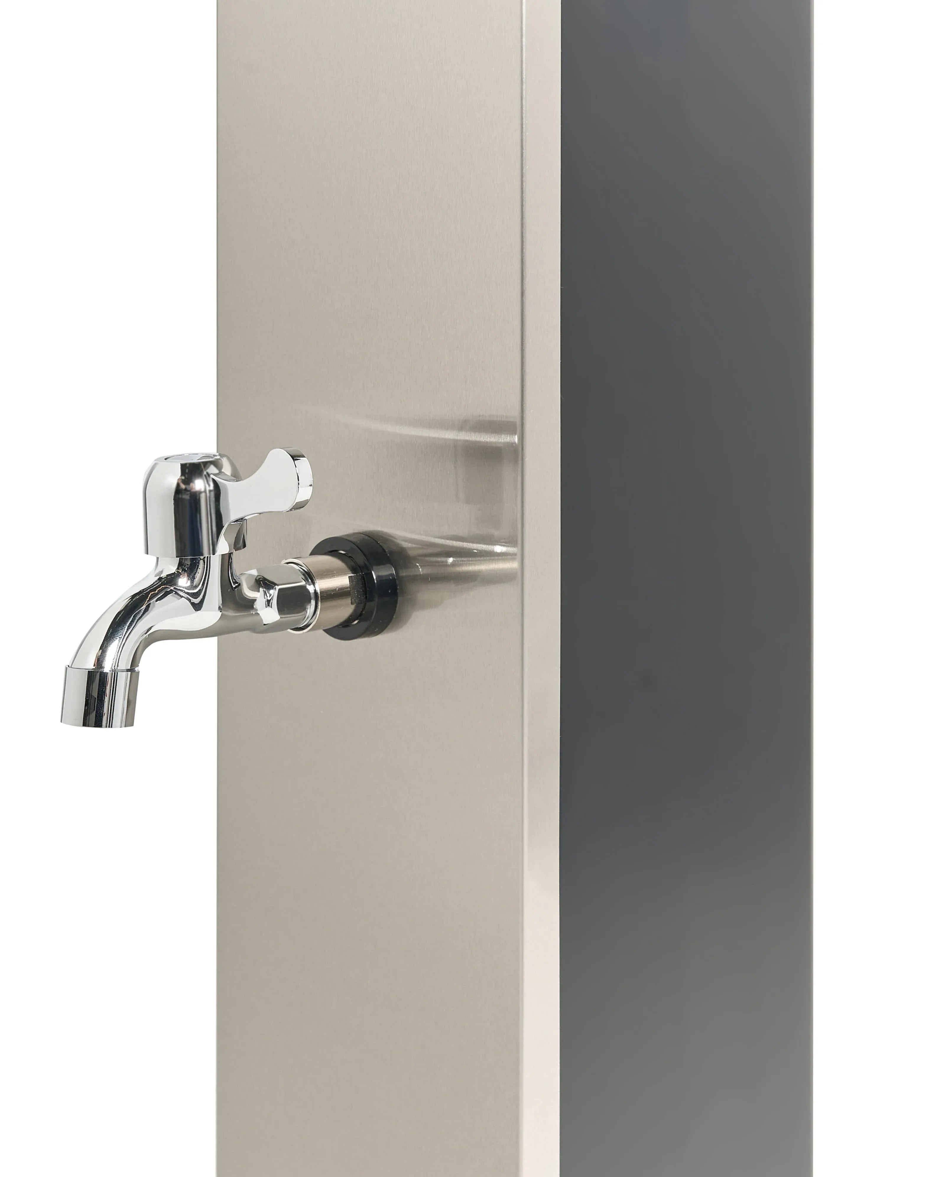 Douche solaire d'extérieur 217 cm - Réservoir 40L en Inox Noir et Argent - Colonne de douche à pluie pour Jardin