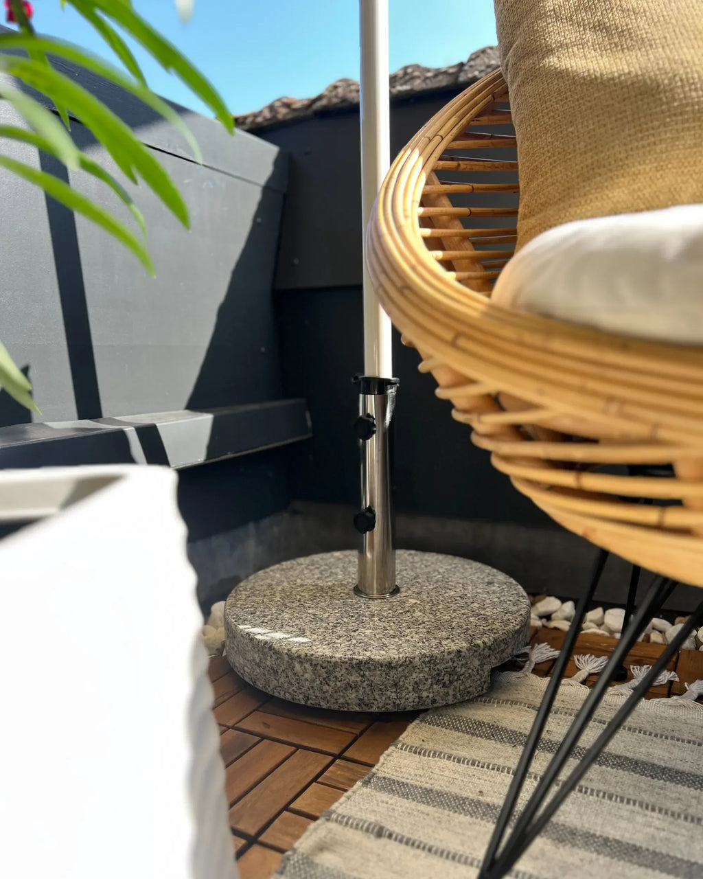 Base de parasol grise ronde 30 kg