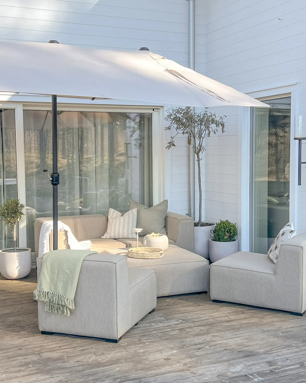 Parasol de jardin 460 cm Beige