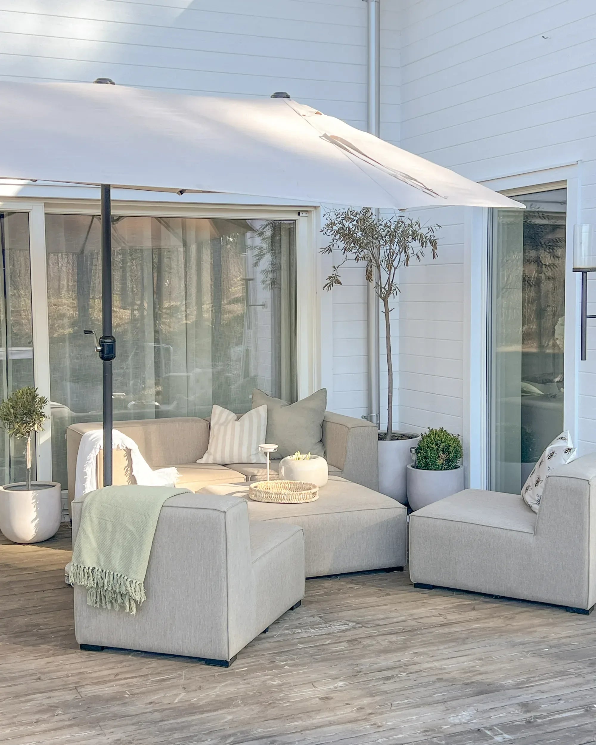 Parasol de jardin 460 cm Beige