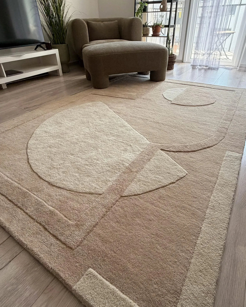 Tapis Beige 160 x 230 cm Laine