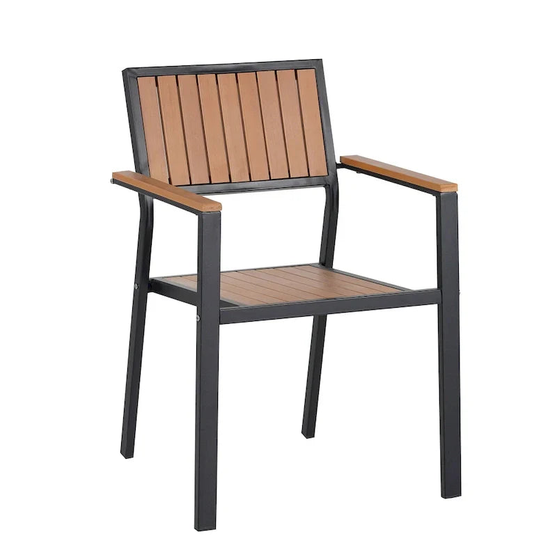Ensemble de salle à manger extérieur extensible 7 pièces avec table extensible et 6 chaises avec accoudoirs