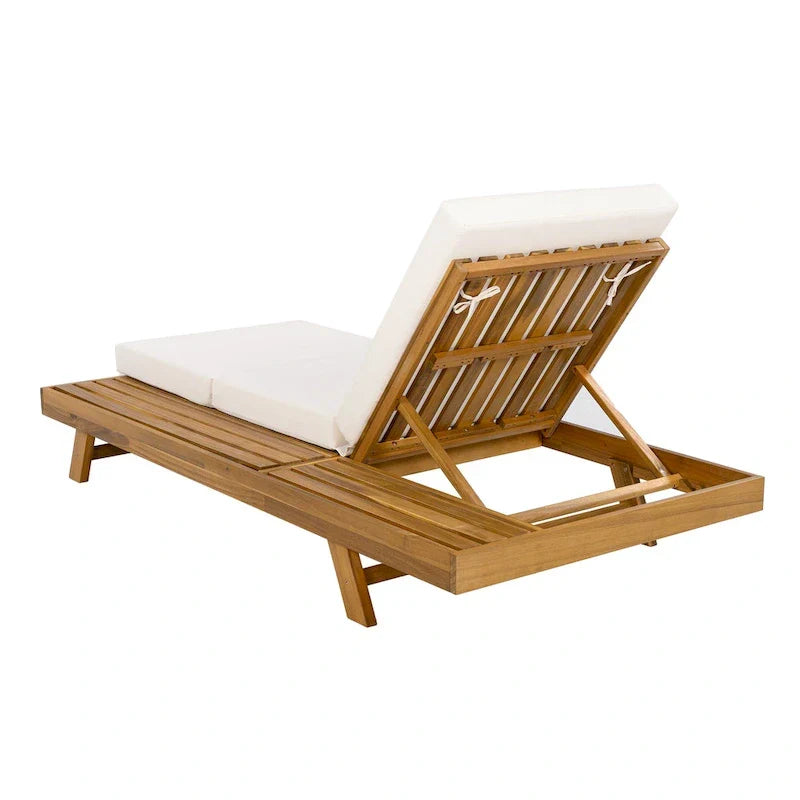 Christopher Knight Home - Ensemble de 2 chaises longues d'extérieur en bois d'acacia Michael