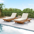 Christopher Knight Home - Ensemble de 2 chaises longues d'extérieur en bois d'acacia Michael
